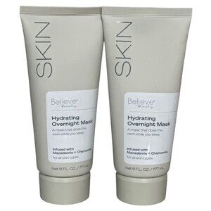 2 Pack- Believe Beauty Hydrating Overnight Mask 6 Fl oz  Macadamia & Chamomile